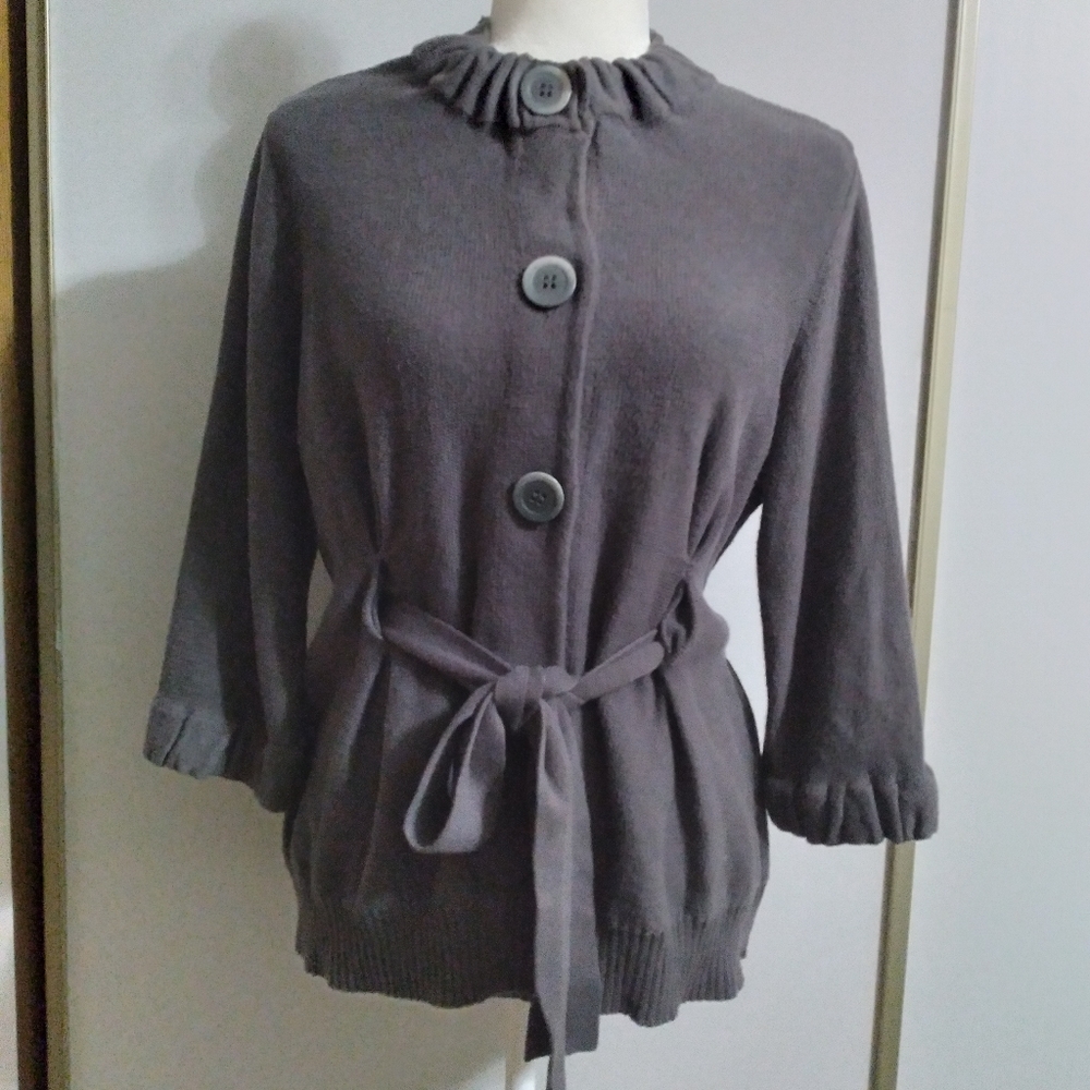 Requirements XL Casual Business Occasion Knit Tie Button Cadigan